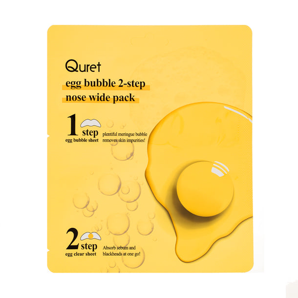 Masca curatare a porilor nasului QURET Egg Bubble 2-Step Nose Wide Pack